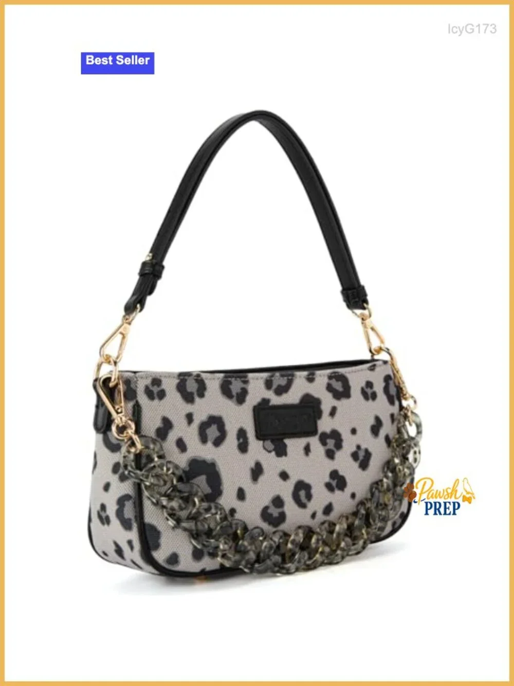 Wrangler Cheetah Print Hobo Bag with Leather & Acrylic Straps Faux Leather